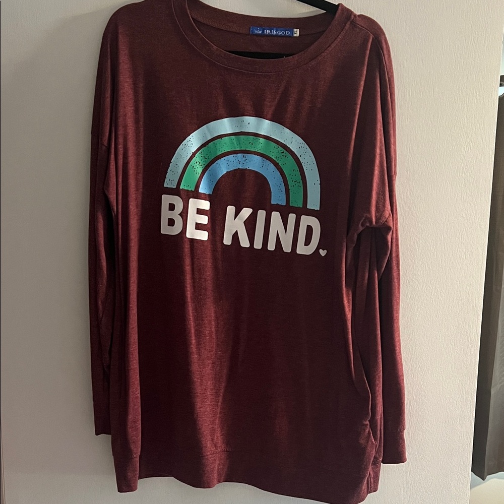 Iris Maroon Long Sleeve Top
